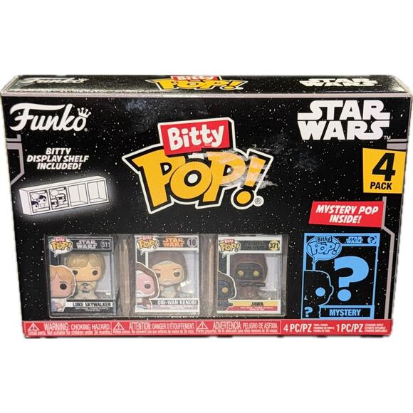 Funko Bitty Pop! Star Wars Luke,Obi, Jawa & Mystery 4 Pack NIB - Picture 1 of 3